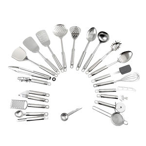 20-Piece Eco-Friendly Stainless Steel <b>Kitchen</b> Utensils Set Durable Cooking <b>Gadgets</b> & <b>Tools</b> Kit with Ladle Whisk Dishwasher Safe - Product Image 1