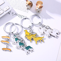 Nouveau porte-clés en métal avec pendentif bijou en forme de goutte d'huile pour chien, style américain, tendance, vente en gros, petit cadeau