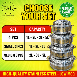 Ensemble <span class=keywords><strong>de</strong></span> casseroles isothermes en acier inoxydable avec couvercles pour cuisinières <span class=keywords><strong>à</strong></span> gaz et <span class=keywords><strong>à</strong></span> induction, <span class=keywords><strong>l</strong></span>éger, facile <span class=keywords><strong>à</strong></span> nettoyer, 4 pièces, cadeau <span class=keywords><strong>de</strong></span> mariage - Product Image 3