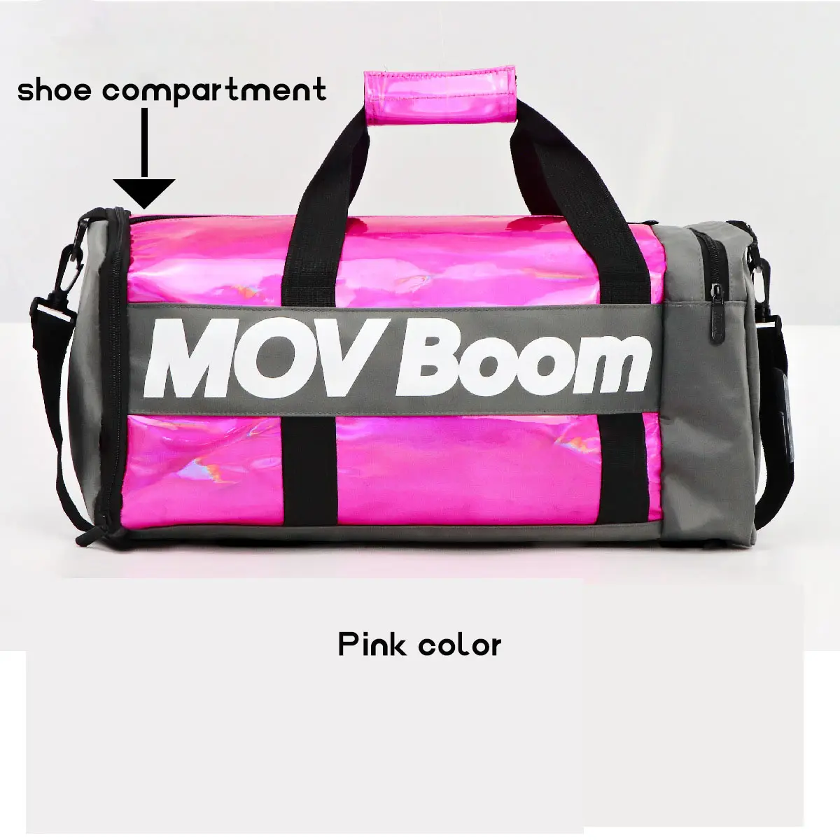 Fashionable Water Proof Laser Leather Gym Sport Bag With Shoe Compartment Holographic Unisex Dry Wet Separation Yoga Travel Bag