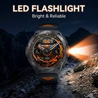 Reloj Inteligente K71 con Linterna LED, Proveedor de Fábrica, Pantalla Redonda AMOLED de 1.6 Pulgadas, Batería de 600 mAh, Reloj Deportivo Resistente