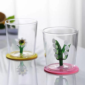 Tasse en verre au Design spécial <span class=keywords><strong>France</strong></span>, cadeau de cérémonie, tasse d'haltère, muguet Flores convallariat - Product Image 3