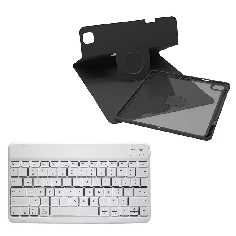 Capa de teclado removível com rotação magnética para iPad Pro Air 10.5 com teclado Bluetooth sem fio de 10 polegadas com slot para lápis