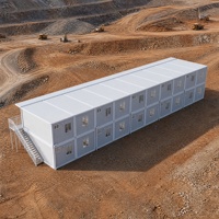 Maison conteneur démontable, modulaire, préfabriquée, à panneaux sandwich, structure en acier, pour dortoir de camp minier