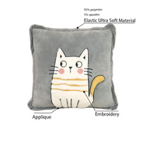 Coussin de sol multifonctionnel anti-statique en forme de chat de dessin animé, coussin de soutien, couverture portable pliable pour le corps