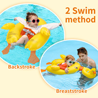 Flotteur de bain pour enfant Swimbobo en PVC, portable, avec jouet, canard jaune mignon, bouée de bain pour bébé