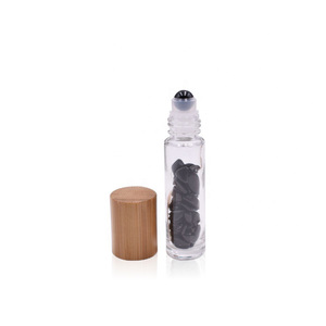 10ml verre cylindre <span class=keywords><strong>Jade</strong></span> <span class=keywords><strong>pierre</strong></span> rouleau boule haut <span class=keywords><strong>de</strong></span> gamme huile essentielle déodorant rouleau sur bouteille avec bouchon en plastique - Product Image 4