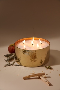 Brass <b>Candle</b> Jar with Lid Handmade Decorative Metal <b>Candle</b> Container Reusable <b>Candle</b> <b>Holder</b> for Home Decor Aromatherapy Gift - Product Image 1