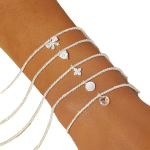 Fashion Luxury Minimalist 925 Sterling <b>Silver</b> Rhodium Plated Chain Link Heart <b>Cross</b> Flower Bow Charms Zircon <b>Bracelet</b> Women - Product Image 1