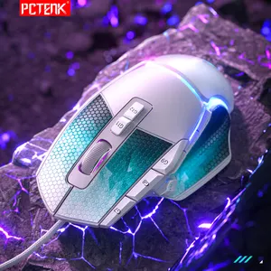 PCTENK Mouse per Gaming Wireless ergonomico silenzioso Gamer Mouse portatile con 10 pulsanti silenziosi 5 DPI regolabili Plug Play per pc