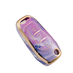 Jade TPU voiture clé étui couverture protecteur Fob adapté pour Ford Fusion Mustang F150 Edge Explorer <span class=keywords><strong>Lincoln</strong></span> MKZ 5 boutons porte-clés de voiture - Product Image 1