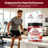 Gummies de créatine et d'électrolytes sans sucre pour la croissance musculaire, l'hydratation rapide et le soutien énergétique – Marque privée OEM/ODM pour la nutrition sportive