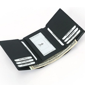 New Arrival Luxury Bulk Slim Carbon Fiber Pattern Men Minimalist Leather Card Holder Wallet - Product Image 1