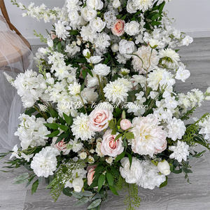 Wholesale DKB Brand 6-7ft Eco-Friendly Durable Artificial Silk White <b>Rose</b> Green Leaf Corner Arch Floral Arrangement Wedding - Product Image 6