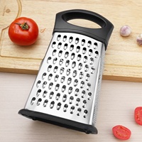 Handmatige kaasrasp, kaassnijder, 4-zijdige roestvrijstalen kaasrasp & groentesnijder met antislip handvat