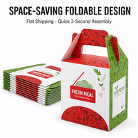 Boîte à emporter en carton ondulé laminé mat, pliable, pour repas légers, salades, collations, traiteur