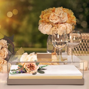 Support à gâteau élégant en acrylique, plateau de service avec couvercle transparent en acrylique, résistant aux chocs, sans danger pour les aliments, logo personnalisé, impression sérigraphique - Product Image 5