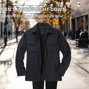 Men's Down Jacket Water Resistant <b>Sherpa</b> <b>Lined</b> Zip Up Outerwear Stand Collar Workwear Custom Logo Daily Wear - Product Image 2