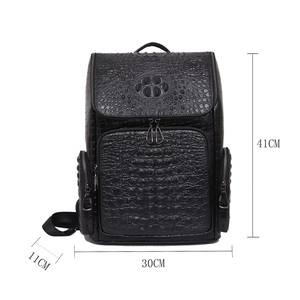 Luxury leather men's <b>backpack</b>, men's top layer cowhide crocodile pattern <b>backpack</b>, <b>large</b> capacity travel Bag Business briefcase - Product Image 5