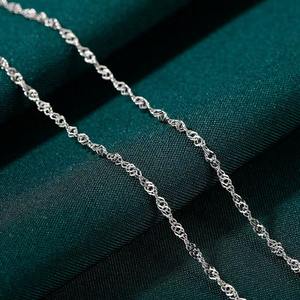 Alta calidad S999 plata fina delgada clásica Cadena de clavícula collar gargantilla caja cadena serpiente cadena Unisex joyería para mujer - Product Image 6