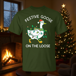 Maglietta divertente per le vacanze di Natale con Goose On The Loose - Product Image 3