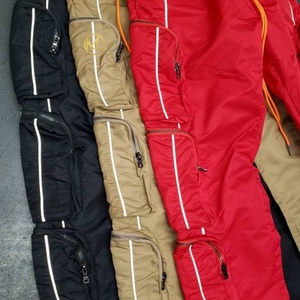 Customize Men Stacked Sweat <b>Pants</b> Woven <b>Cargo</b> Slim Fit <b>Pant</b> With <b>Stretch</b> Nylon Spandex Fabric - Product Image 3