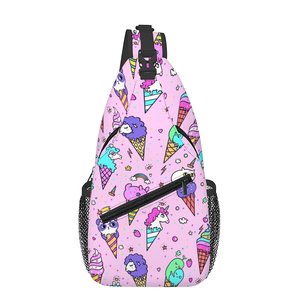 Kleine Brusttasche mit Einhorn-Aufdruck, bestes Geschenk für Männer und Frauen, 2D-Cartoon, großes Fassungsvermögen, Outdoor-Sport, Freizeit, Mode - Product Image 6