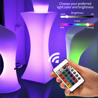 Table de bar lumineuse LED RGB réglable en hauteur, étanche, pour hôtel, salon et réception de mariage, avec tabouret de bar LED