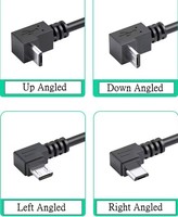 Cable USB Micro USB macho a USB macho de 5M 3M con ángulo de 90 grados hacia arriba, abajo, izquierda y derecha, conector de datos y carga de 2A, 25cm 50cm para Tablet 5ft