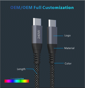Tendance 1M 2M 240W <span class=keywords><strong>100W</strong></span> Usb c à Usb c 48V 5A Charge Super Rapide Tressé Câble De Données <span class=keywords><strong>Chargeur</strong></span> pour IPhones 15 Android Mobile Pc - Product Image 6