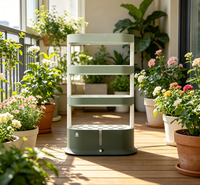 Système de culture aéroponique élégant à 3 niveaux avec lumière LED et pompe pour la culture intérieure d'herbes et de laitues