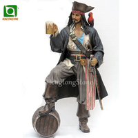 Statues de pirates personnalisées en fibre de verre et résine, statues de figures humaines grandeur nature, statue de pirate en résine