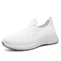 Chaussures d'été respirantes en maille pour femmes, à semelle souple et légère, à enfiler, grandes tailles, à talon bas, motif uni