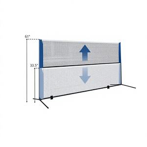 Poteau de badminton polyvalent de 10 pieds, portable, avec base en ABS respirante, réglable en hauteur (1,55 m/1,5 m) - Product Image 1
