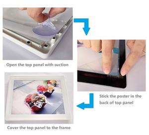 Tablero de soporte de menú de pantalla rectangular LED A4 caja de luz publicitaria decorativa de escritorio para menú de bebidas - Product Image 4