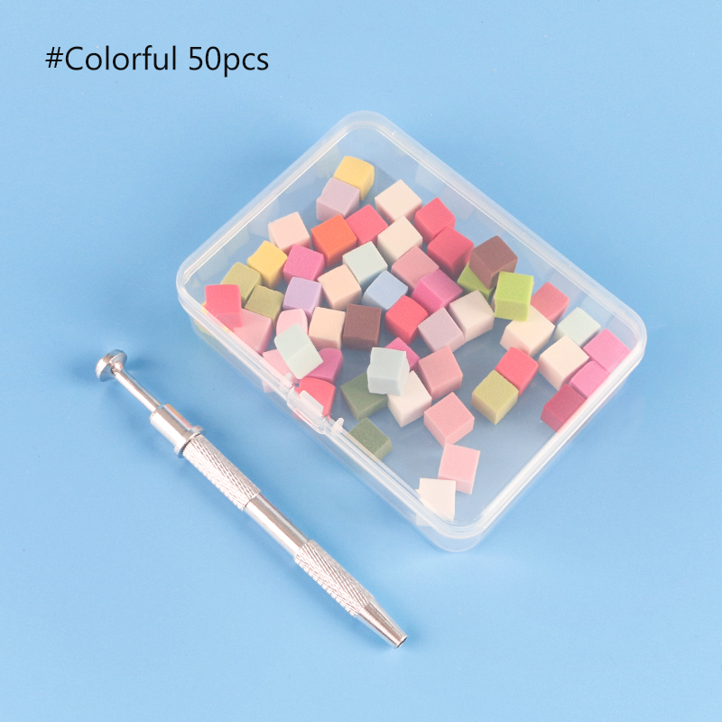 Pince à éponge + 50 éponges colorées