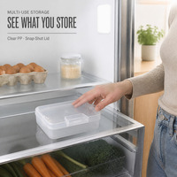 Boîte de rangement en plastique transparente en PP, petite boîte organisatrice avec couvercle à charnière et fermeture à clip, empilable, pour bijoux, vis, perles