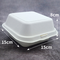 Cajas Cuadradas para Hamburguesas de Pulpa Degradable y Ecológicas, Resistentes al Agua y al Aceite, con Laminado Mate y Relieve, para Sushi