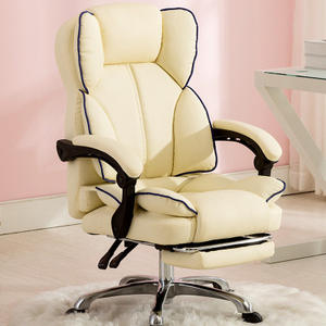 Venta al por mayor lindo Rosa moderno muebles jefe silla de oficina cómoda de cuero y malla con reposacabezas grande y alto premium blanco barato - Product Image 2