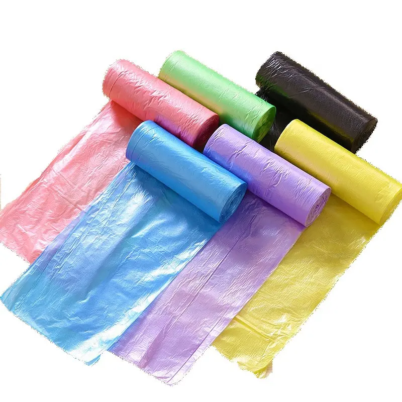 ถุงขยะพลาสติกแบบม้วนถุงขยะทำจาก PE ถุงขยะมีเส้นแหลมผู้ผลิตถุงพลาสติก