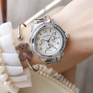 Reloj de pulsera de cuarzo para mujer, de 3 agujas, analógico, de 2 tonos, personalizado de fábrica, de alta gama, estilo vintage, con diamantes. - Product Image 4