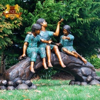 Precio más bajo de fábrica, decoración de arte promocional, tamaño real, bronce, niño desnudo, escultura desnuda, estatua para niños