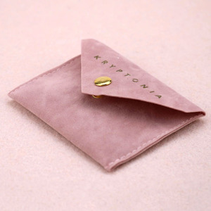 Custom Jewelry Pouch Packaging with Logo Microfiber Suede Jewelry Package Bags Velvet Jewelry Pouch with Insert Pad/Card Rings - Product Image 6