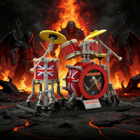 Modèle de guitare à assembler en blocs de construction, thème groupe rock AC/DC, jouet éducatif, cadeau en plastique ABS, ensemble créatif de 40 pièces, transfrontalier