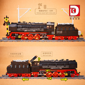 Bloques de construcción de tren de vapor creativo Deke, modelo 80016, escala <span class=keywords><strong>1</strong></span>:8, DIY educativo juguete de plástico, regalo de transporte perfecto - Product Image 5
