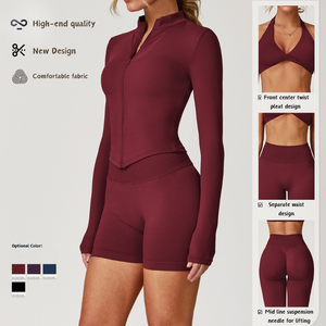 Offre Spéciale 2 pièces <span class=keywords><strong>femme</strong></span> personnalisé Fitness Gym <span class=keywords><strong>Yoga</strong></span> ensembles respirant séchage rapide vêtements d'entraînement nu sentiment <span class=keywords><strong>Yoga</strong></span> avec motif solide - Product Image 3