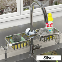 2026 Égouttoir de cuisine en aluminium pour robinet, support pour torchon et éponge, panier de toilette suspendu, double panier égouttoir pour évier