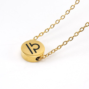 Placcato in oro con tutti i 12 simboli del <span class=keywords><strong>segno</strong></span> zodiacale su collana con ciondolo circolare gioielli regalo personalizzati gioielli in acciaio inossidabile - Product Image 5