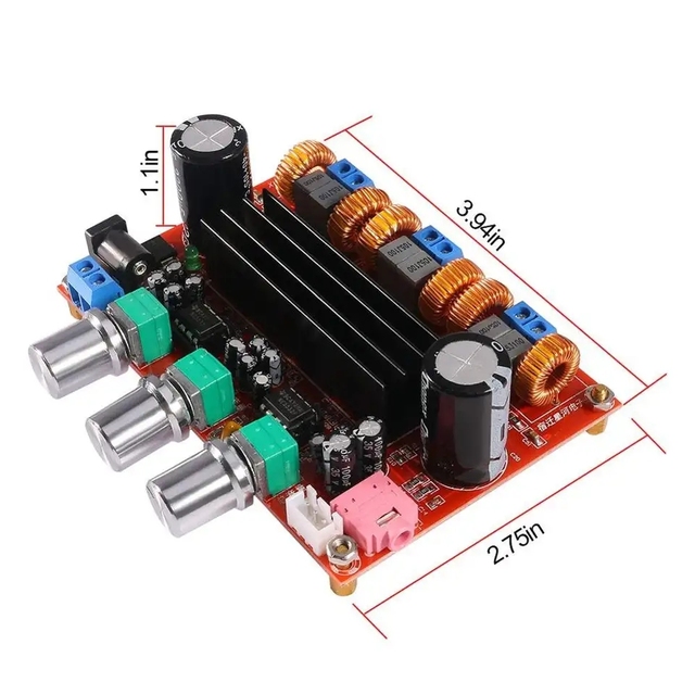 2.1 Channel Digital Subwoofer Power Class D Amplifier Module Board TPA3116D2 DC12V-24V 50W*2+100W for Audio Enhancement
