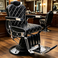 Fauteuil de barbier hydraulique inclinable pour hommes, chaise de salon réglable pour barbier, fauteuil robuste pour le rasage et les soins du visage